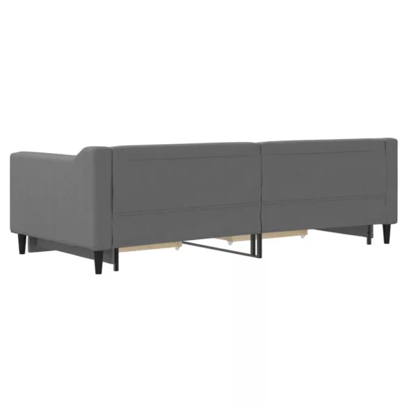 sötétszürke kihúzható szövet heverő fiókokkal 90 x 200 cm