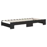fekete kihúzható szövet heverő fiókokkal 90 x 200 cm