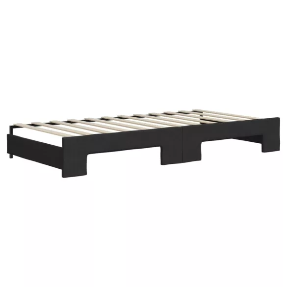 fekete kihúzható szövet heverő fiókokkal 90 x 200 cm