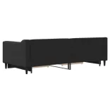 fekete kihúzható szövet heverő fiókokkal 90 x 200 cm