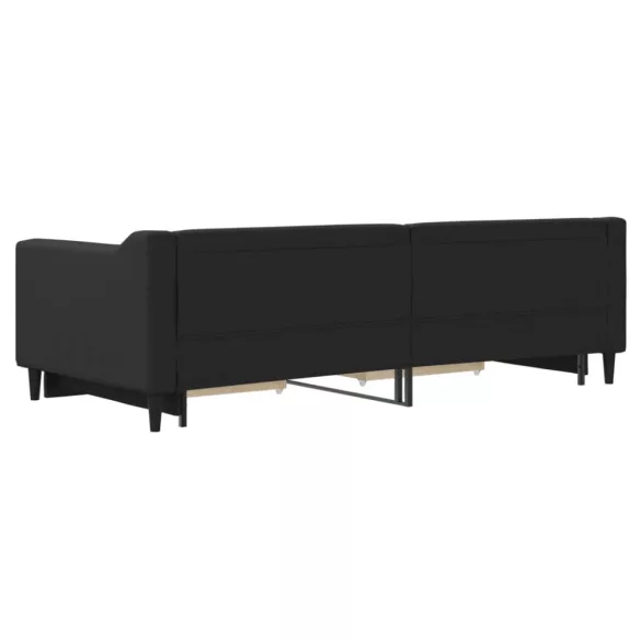 fekete kihúzható szövet heverő fiókokkal 90 x 200 cm