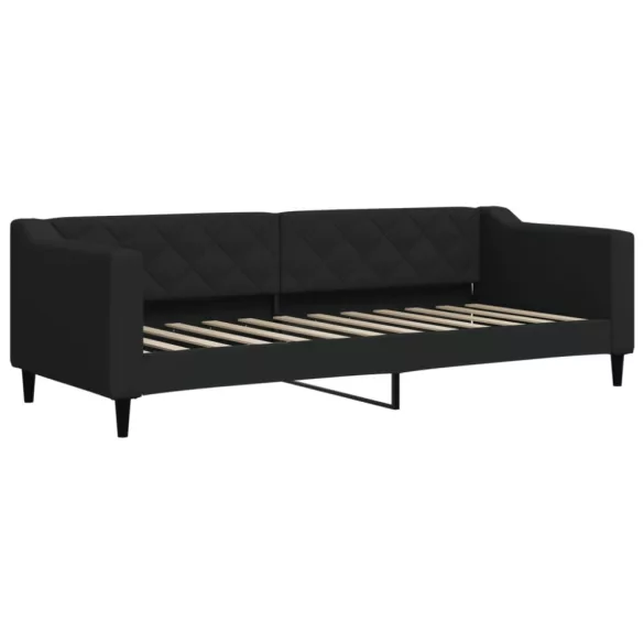 fekete kihúzható szövet heverő fiókokkal 80 x 200 cm