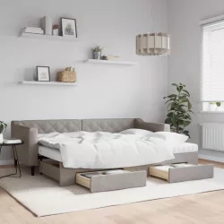   tópszínű kihúzható bársonyheverő fiókokkal 80 x 200 cm