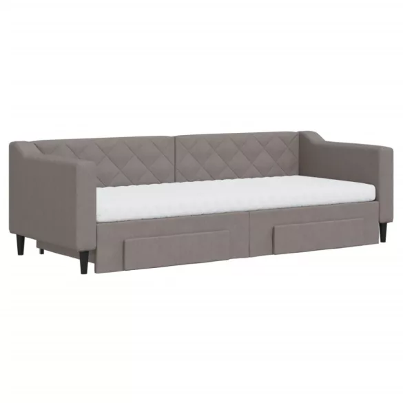 tópszínű kihúzható bársonyheverő fiókokkal 80 x 200 cm
