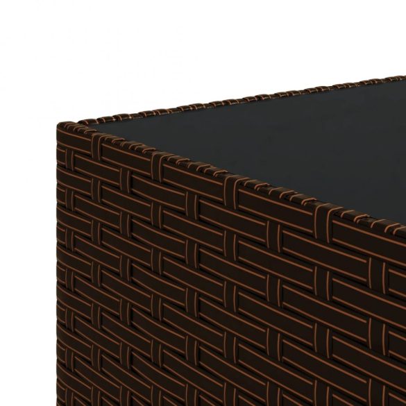 3 részes barna polyrattan kerti ülőgarnitúra párnával