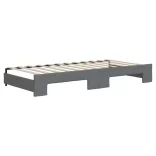 sötétszürke kihúzható szövet heverő fiókokkal 90 x 200 cm