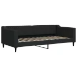 fekete kihúzható szövet heverő fiókokkal 90 x 200 cm