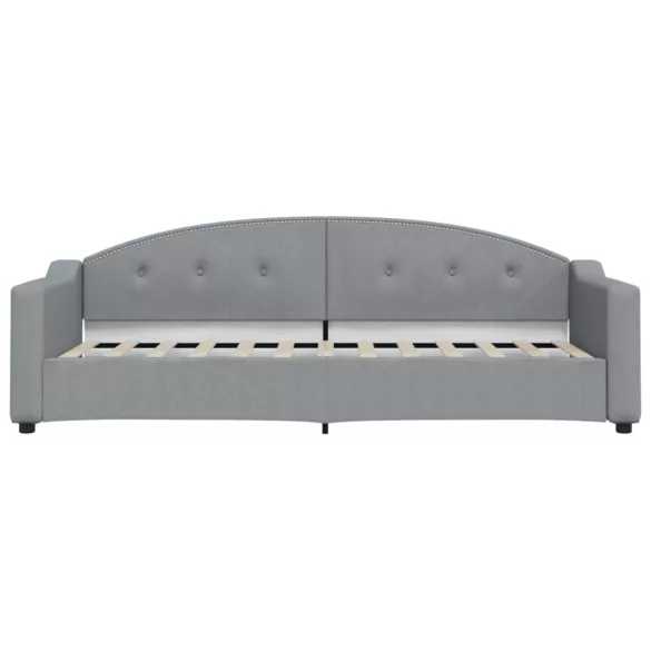 világosszürke szövet kanapéágy matraccal 80 x 200 cm