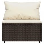 4 részes barna polyrattan kerti ülőgarnitúra párnákkal