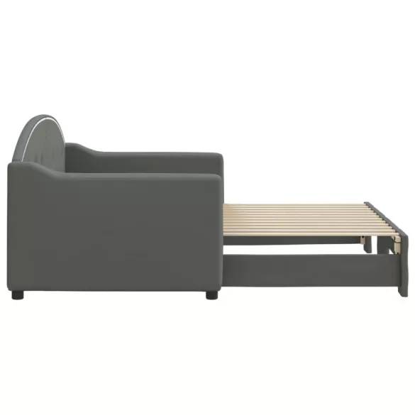 sötétszürke szövet kihúzható heverő 80 x 200 cm