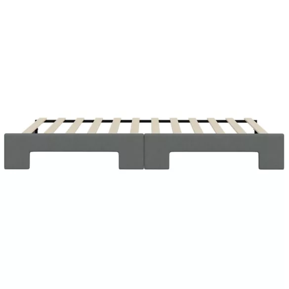 sötétszürke szövet kihúzható heverő 80 x 200 cm