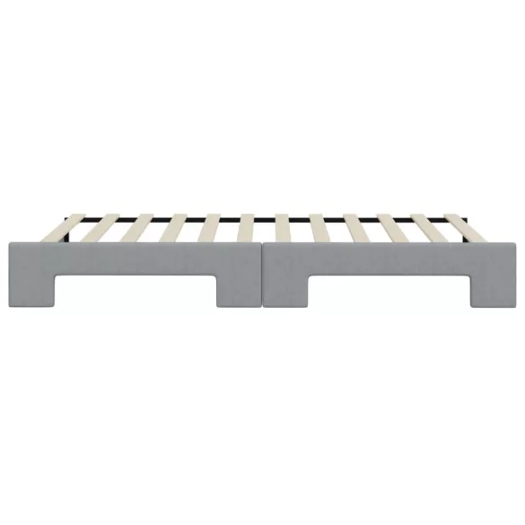 világosszürke kihúzható szövet heverő 90 x 200 cm