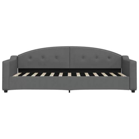 sötétszürke kihúzható szövet heverő fiókokkal 80 x 200 cm