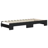 fekete kihúzható szövet heverő fiókokkal 80 x 200 cm