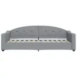 világosszürke kihúzható szövet heverő fiókokkal 90 x 200 cm