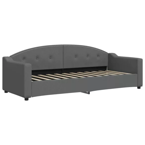 sötétszürke kihúzható szövet heverő fiókokkal 80 x 200 cm