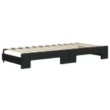 fekete kihúzható szövet heverő fiókokkal 80 x 200 cm