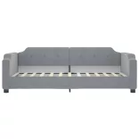 világosszürke szövet kanapéágy matraccal 80 x 200 cm