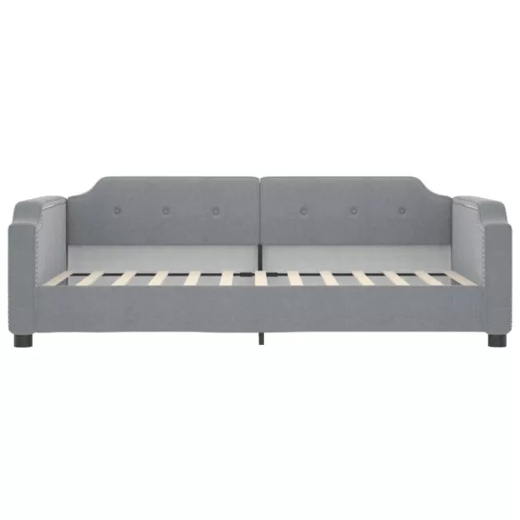 világosszürke szövet kanapéágy matraccal 80 x 200 cm