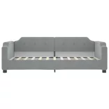 világosszürke szövet kanapéágy matraccal 90x200 cm