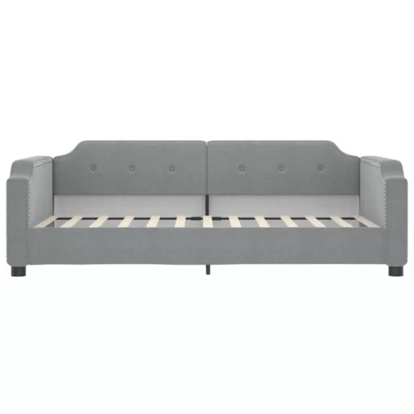 világosszürke szövet kanapéágy matraccal 90x200 cm