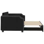 fekete kihúzható szövet heverő 90x200 cm