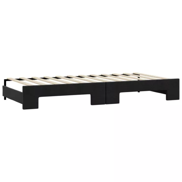 fekete kihúzható szövet heverő 90x200 cm