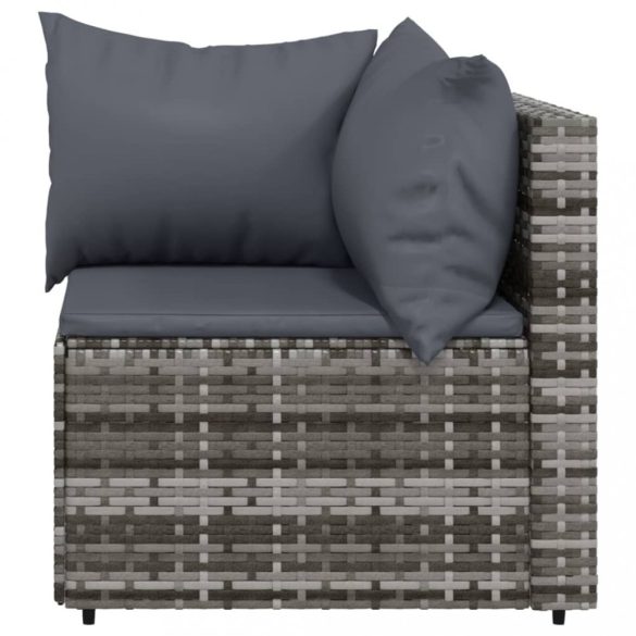 3 részes szürke polyrattan kerti ülőgarnitúra párnákkal