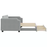 világosszürke kihúzható szövet heverő fiókokkal 90 x 200 cm