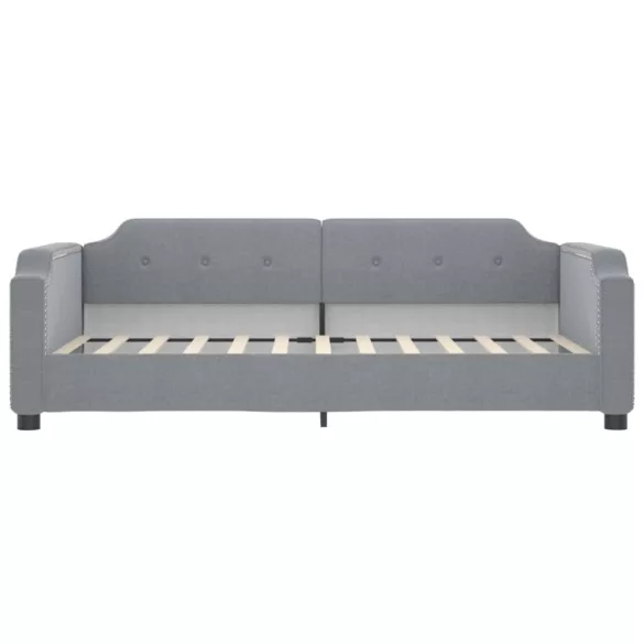 világosszürke kihúzható szövet heverő fiókokkal 90 x 200 cm