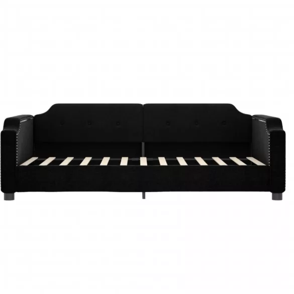 fekete kihúzható szövet heverő fiókokkal 90 x 200 cm