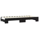 fekete kihúzható szövet heverő fiókokkal 80 x 200 cm