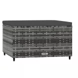 szürke polyrattan kerti lábtartó párnával