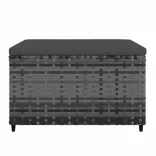 szürke polyrattan kerti lábtartó párnával