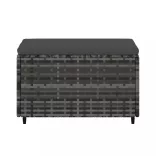 szürke polyrattan kerti lábtartó párnával