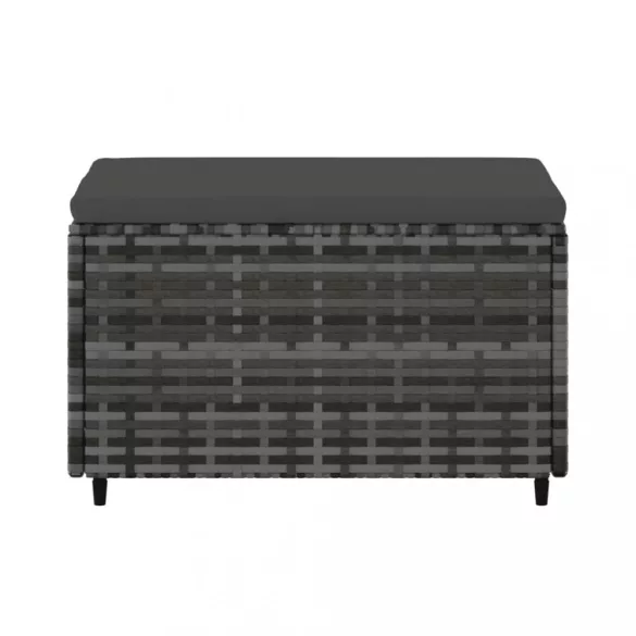 szürke polyrattan kerti lábtartó párnával