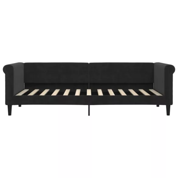 fekete bársony heverő matraccal 80 x 200 cm