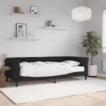 fekete bársony heverő matraccal 90 x 200 cm