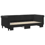 fekete kihúzható bársony heverő 80 x 200 cm