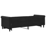 fekete kihúzható bársony heverő 80 x 200 cm