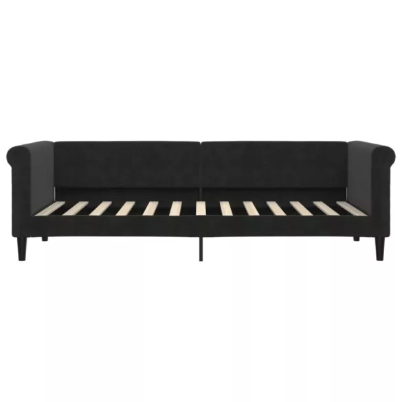 fekete kihúzható bársony heverő 80 x 200 cm