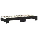fekete kihúzható bársony heverő 80 x 200 cm