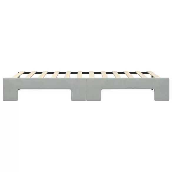 világosszürke kihúzható szövet heverő 90 x 200 cm