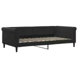 fekete kihúzható bársonyheverő 100 x 200 cm