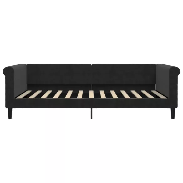 fekete kihúzható bársonyheverő 100 x 200 cm