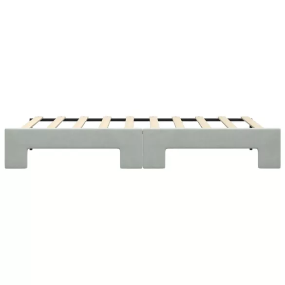 világosszürke kihúzható bársonyheverő 90 x 190 cm