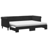 fekete kihúzható bársony heverő matraccal 80 x 200 cm
