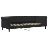 fekete kihúzható bársony heverő matraccal 80 x 200 cm