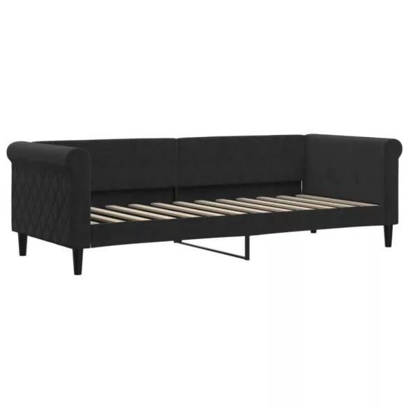 fekete kihúzható bársony heverő matraccal 80 x 200 cm