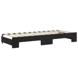 fekete kihúzható bársony heverő matraccal 80 x 200 cm